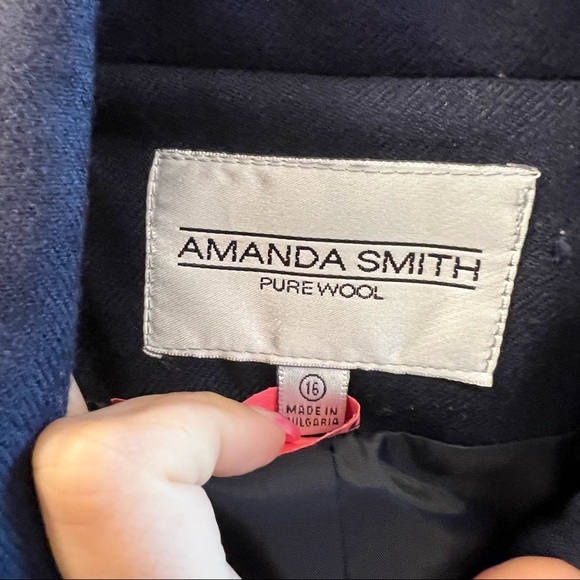 VINTAGE Navy Oversized Double Breasted Wool Blazer w Gild Buttons - Picture 6 of 9